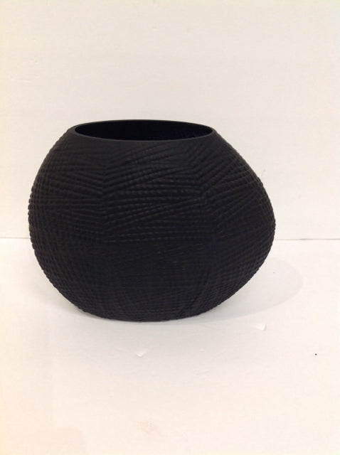 8" Black Ceramic Vase