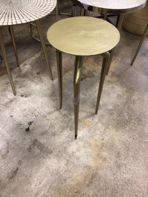 Round Gold Metal Drink Table