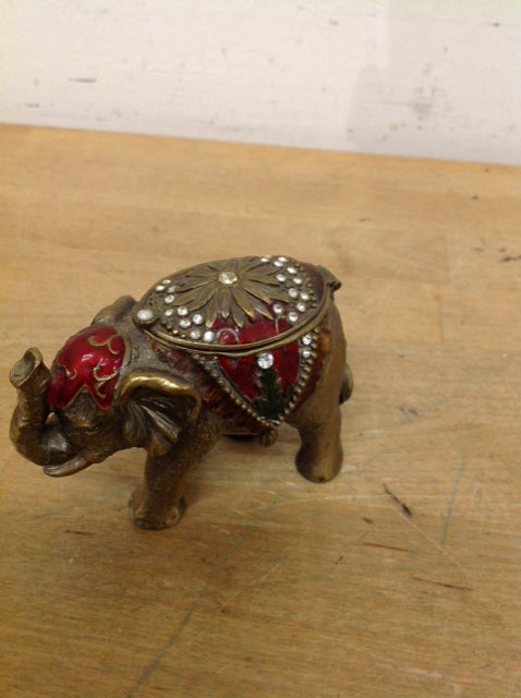 Brass Stone Elephant Trinket