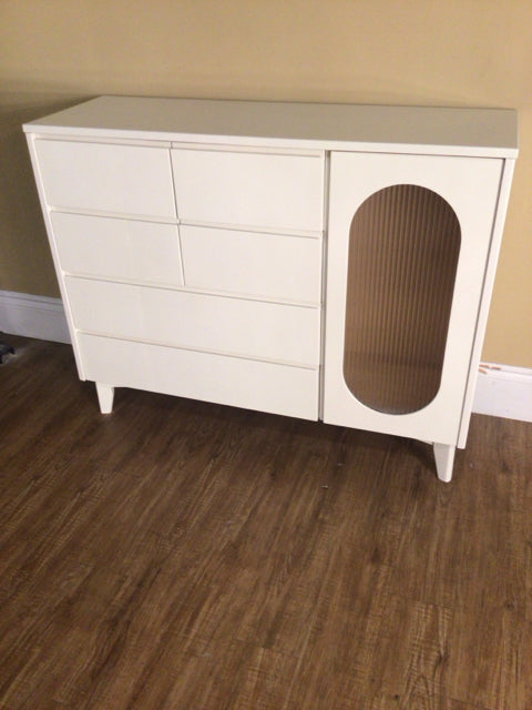 Off White Fluted Cabinet