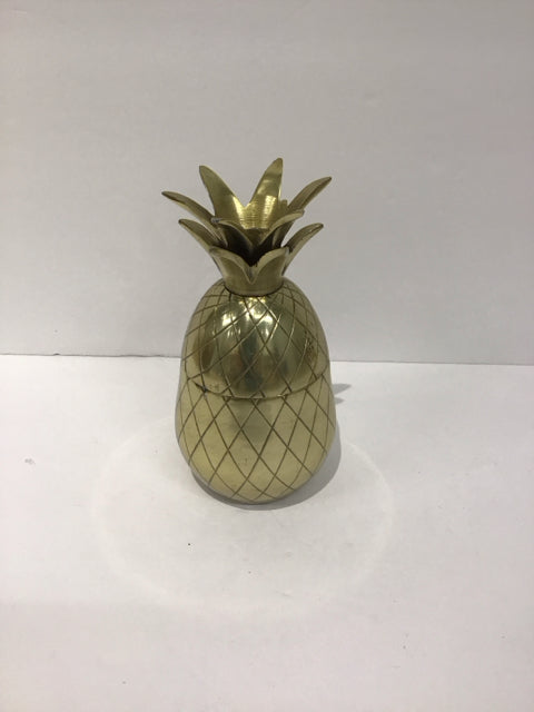 7" Gold Metal Pineapple Canister