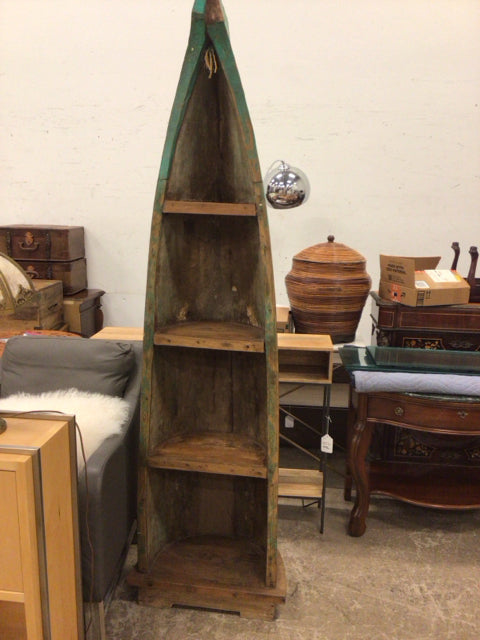 Large Indonesian Canoe Book Shelving