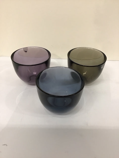 Set/3 3" Orrefors Crystal "Fuga" Bowls