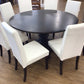 60" Round Dark Wood Pedestal Dining Table