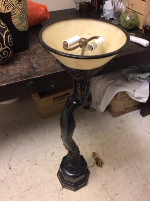 Art Deco Female Bronze Lamp