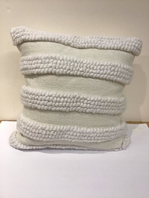 20" Cream Boho Weaved Pillow