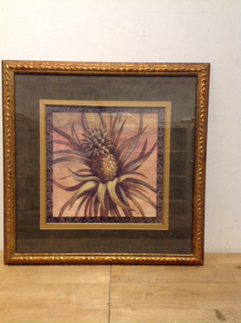 26"Sq Framed Pineapple Patricia Lynch