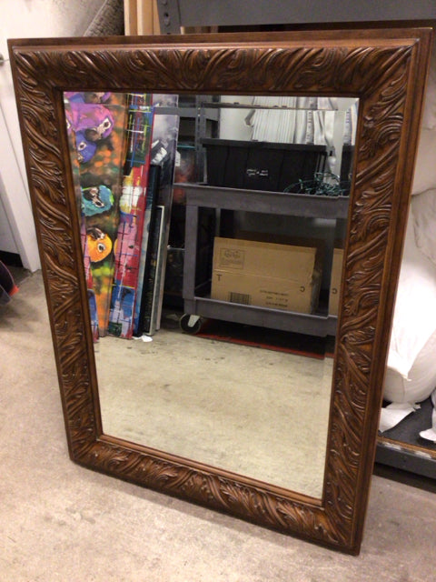 36" X 48" Ethan Allen Carved Wood Framed Mirror