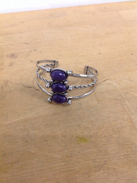 Bracelet- Silver Purple Stones