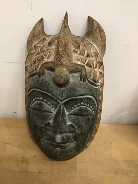 13" Tribal Carved Wood Mask