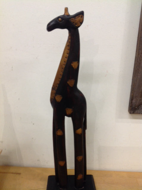 23" Wood Giraffe On Stand