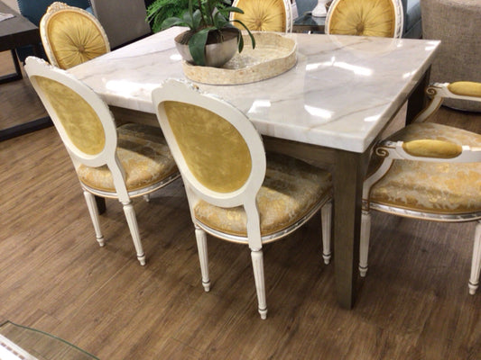 Macys Marble Veneer Dining Table