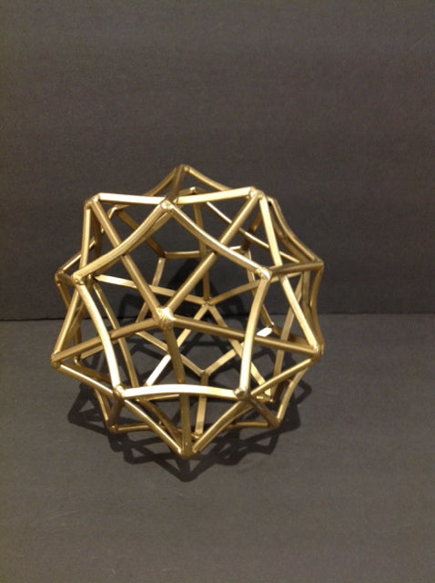 9" Gold Metal Geometric Orb