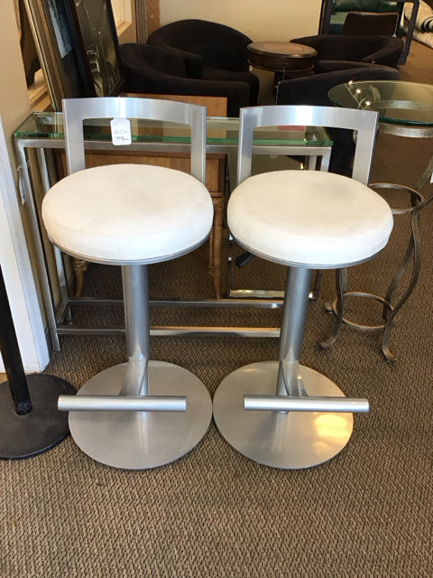 Set Of 2 Johnston Casual Metal White Swivel Adjust