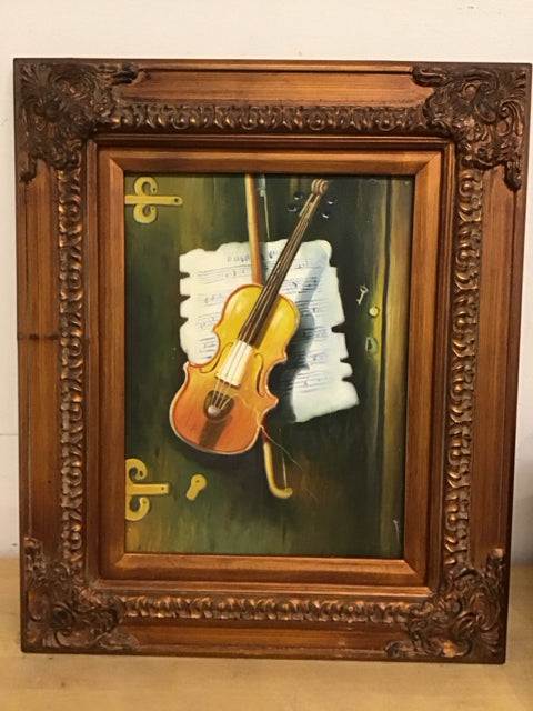 24.5"x20.5" Violin & Sheet Music Framed Art