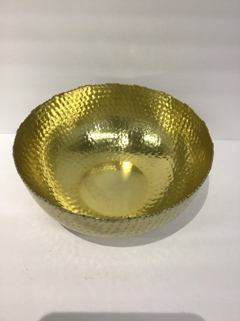 12" Gold Metal Dimpled Bowl