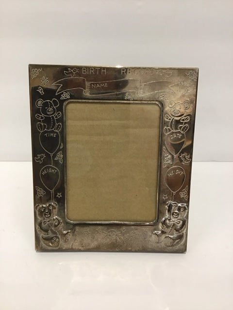 4x6 Silver Plate Baby Birth Record Frame
