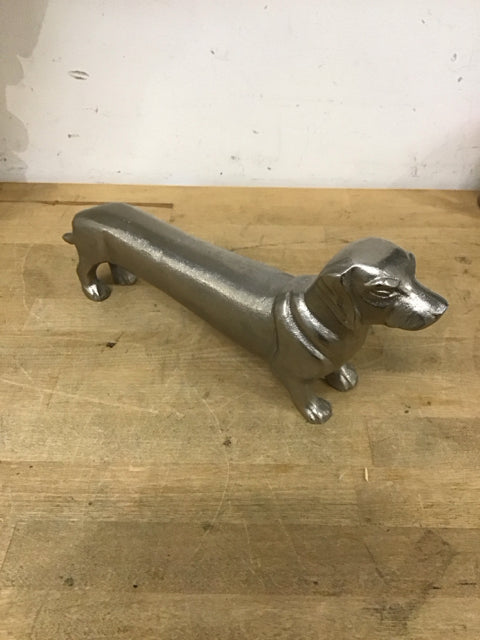 13.5" L  Silver Metal Dachsund Figurine