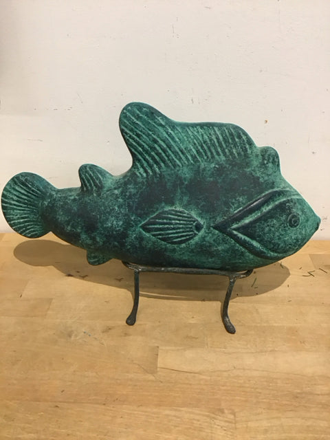 Pottery Fish on Stand