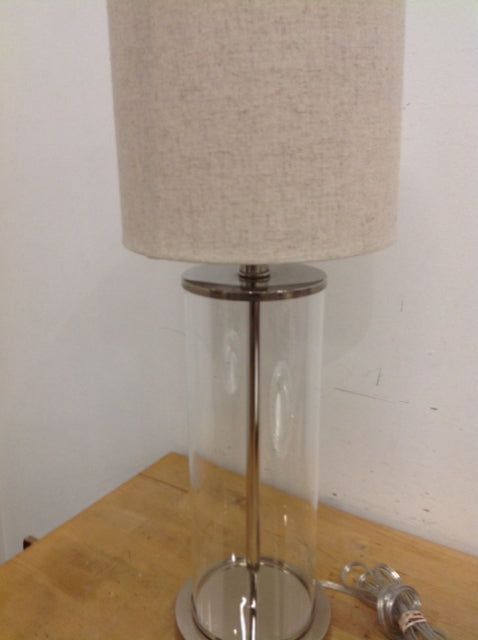 26" Chrome & Glass Lamp