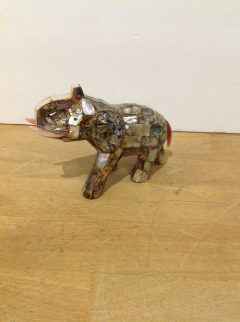 5" Mother of Pearl Mosaic Elephant