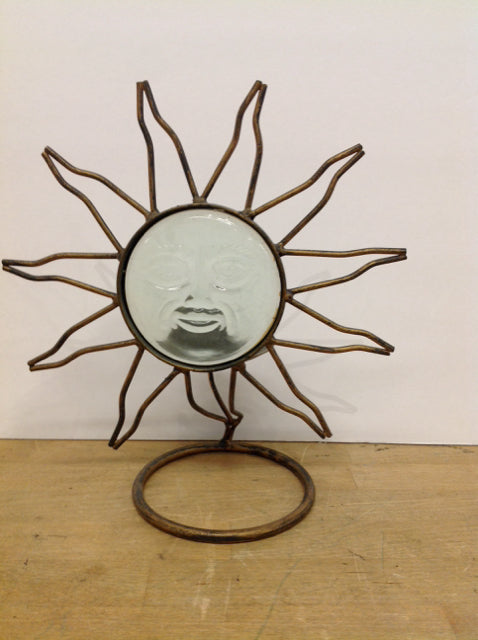 11" Metal Candle Holder w/Sun Medallion