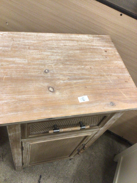 AS-IS Wood One Drawer/One Door End Table(Top Scratched)