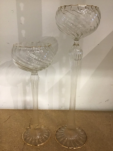 Pair Renata Gandini Murano Glass Candle Holders