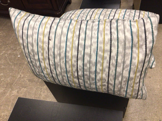 Grey Stripe Lumbar Pillow