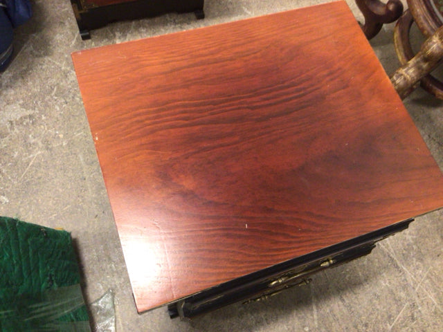 AS-IS 12" X 14 " Asian Three Drawer Small Cabinet(LIght Fading/Knicks)
