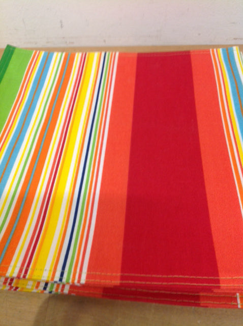 Placemats- Set Of 8 Multi Color Stripes