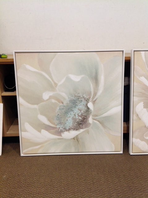 38.5" Sq Framed Flower Print on Canvas