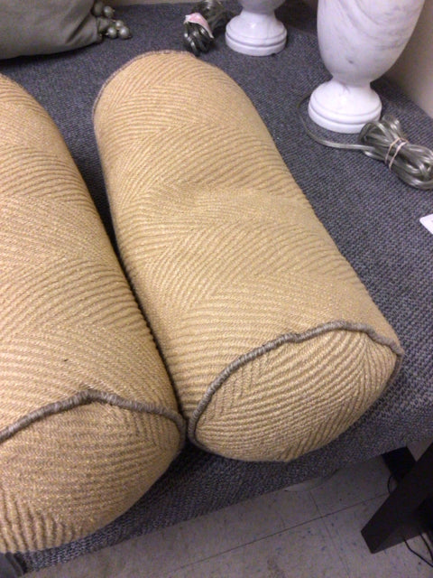 Gold Fabric Lumbar Pillow