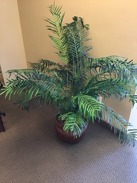 5' Faux Palm In Basket Planter