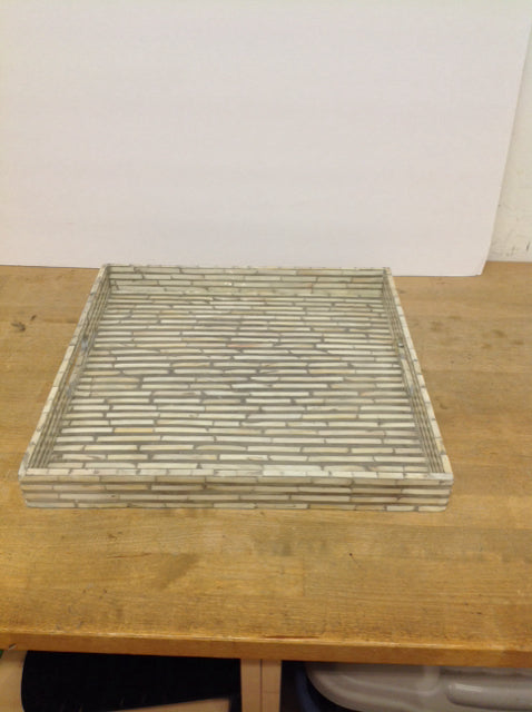 16" Square Mother of Pearl Tray