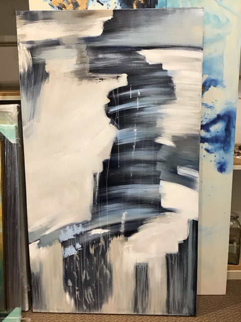 40x70 Bassett Mirror Blue Theory Canvas Art