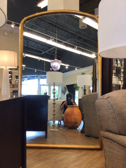 52" X 85 1/2" Gold Framed Arch Top Floor Mirror