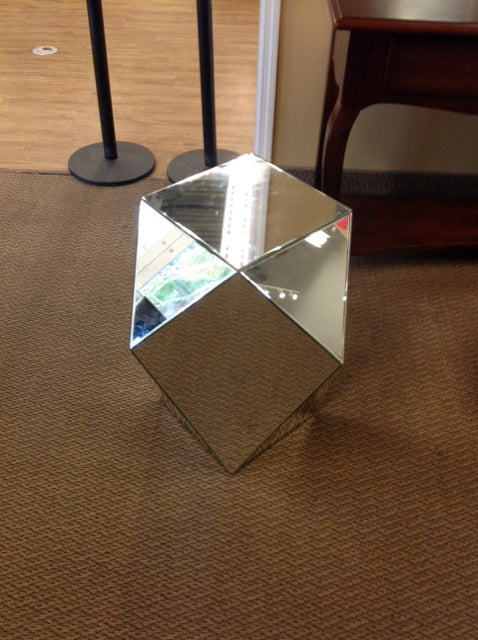 24"H Abstract Mirrored Accent Table