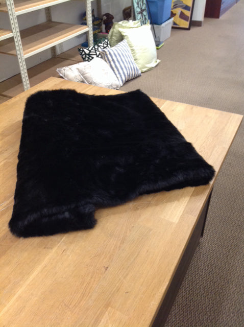 Black Faux Mink Throw