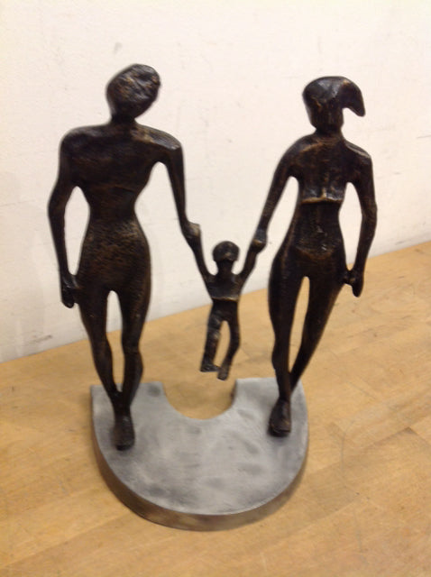 13" Bronze Metal Family Statue