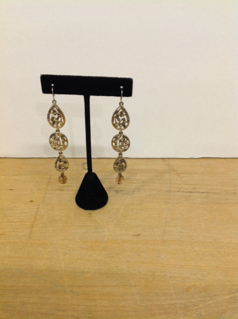 3 Medallion & Bead Dangle Earrings