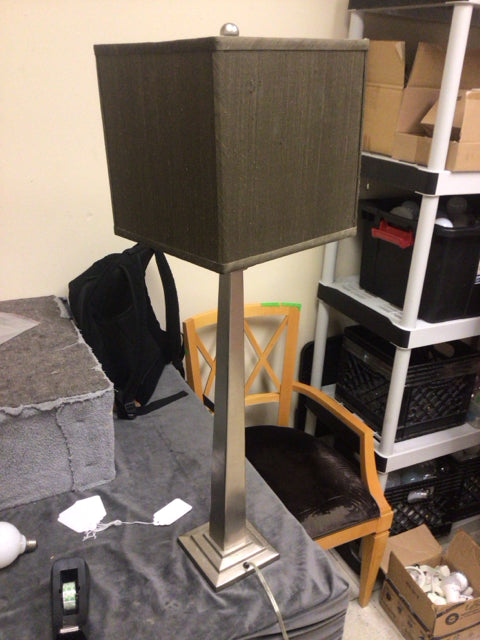 34" AS-IS Metal Table Lamp W/Grey Shade