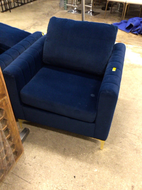 Blue Velvet Arm Chair