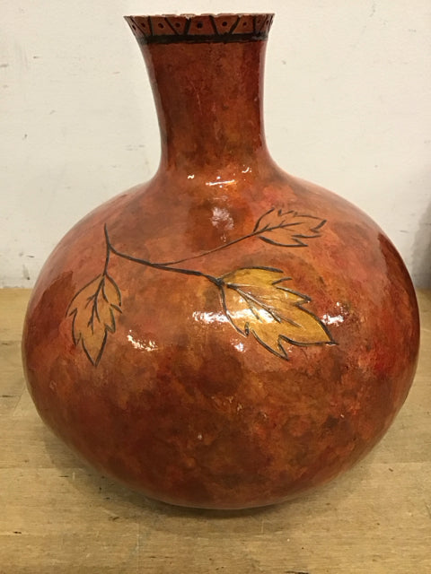9" Hand Painted Glazed Gourd Vase