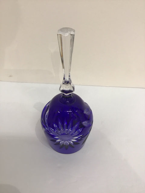 Blue to Clear Cut Crystal Bell