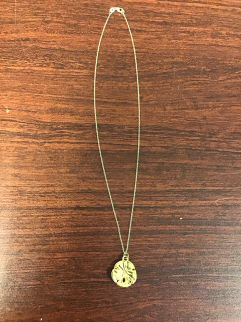Goldtone Sand Dollar Pendant Necklace