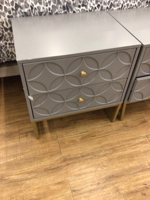 2 Drawer/Grey Nightstand