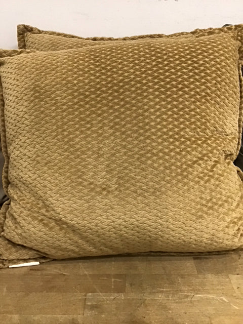 22" Tan Gold Textured Chenille Pillow