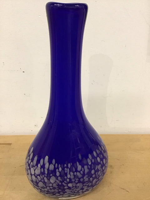 14" Blue Art Vase