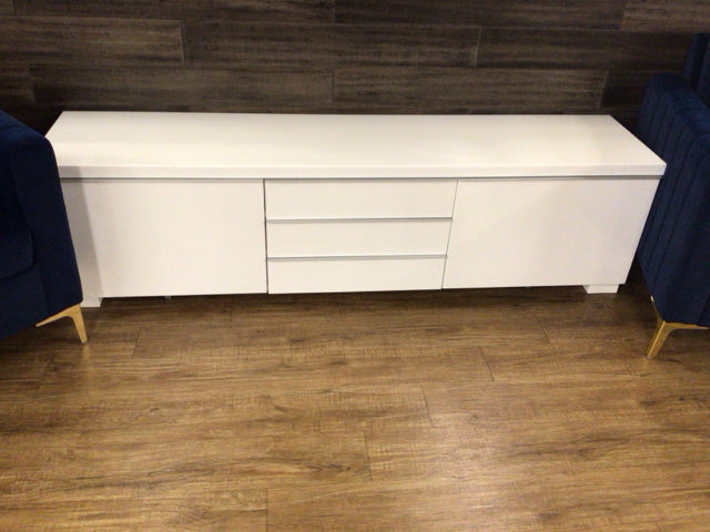71" X 15 1/2" White Lacqured Media Console